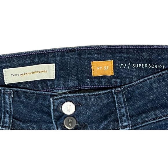 Pilcro Anthropologie Jeans Women Size 31 Flare Bootcut Dark Wash Denim Stretch - Picture 3 of 16